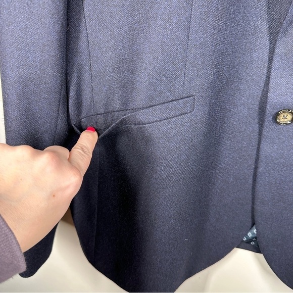 NWOT Ted Baker London Matza Wool Blend Sport Coat Navy 6 US XXL - Picture 8 of 13